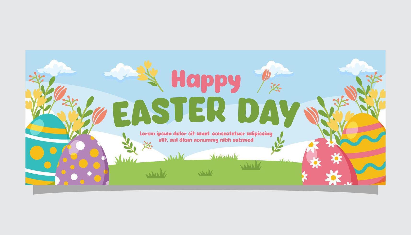 eben Ostern horizontal Banner Vorlage vektor