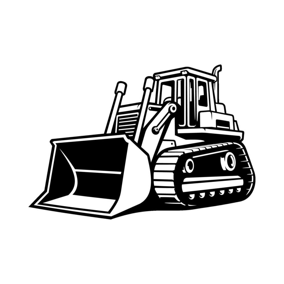 Silhouette von Bulldozer Konstruktion Fahrzeug Illustration Vektor