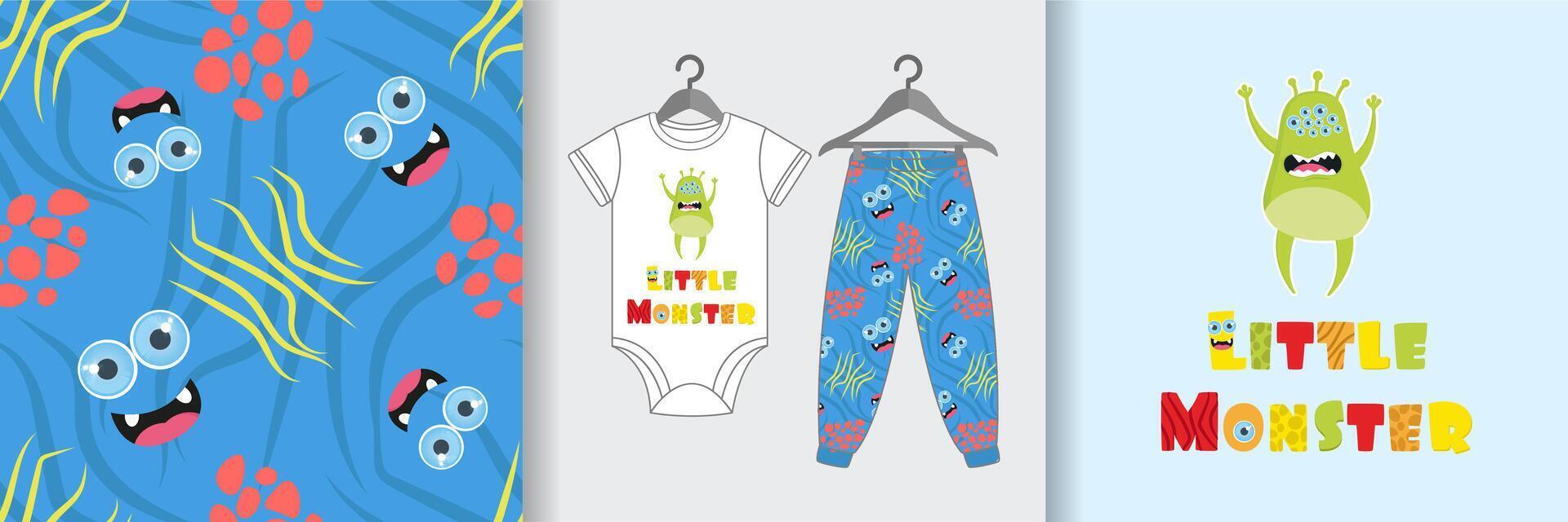 sömlös mönster för unge med. bebis bakgrund för kläder, t-shirt skriva ut. former för textil- vektor