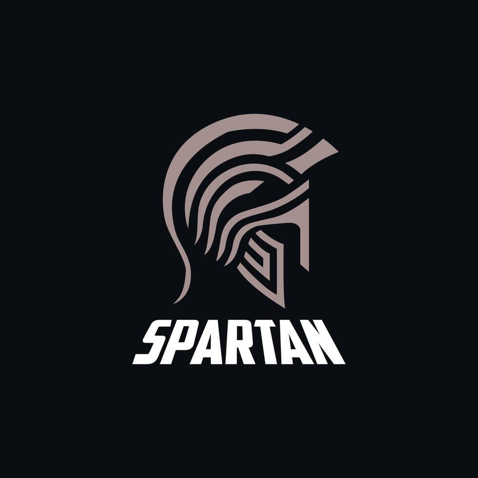 spartanisch Helm Logo Design Vorlage vektor