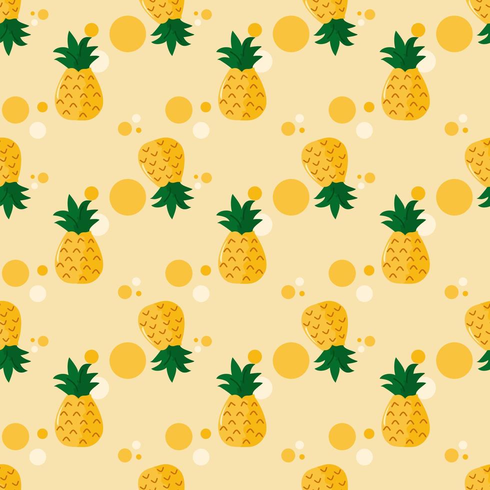 Obst Hintergrund süße Ananas nahtlose Muster Vektor-Illustration. gelber abstrakter Hintergrund süße frische tropische Kunst. vektor