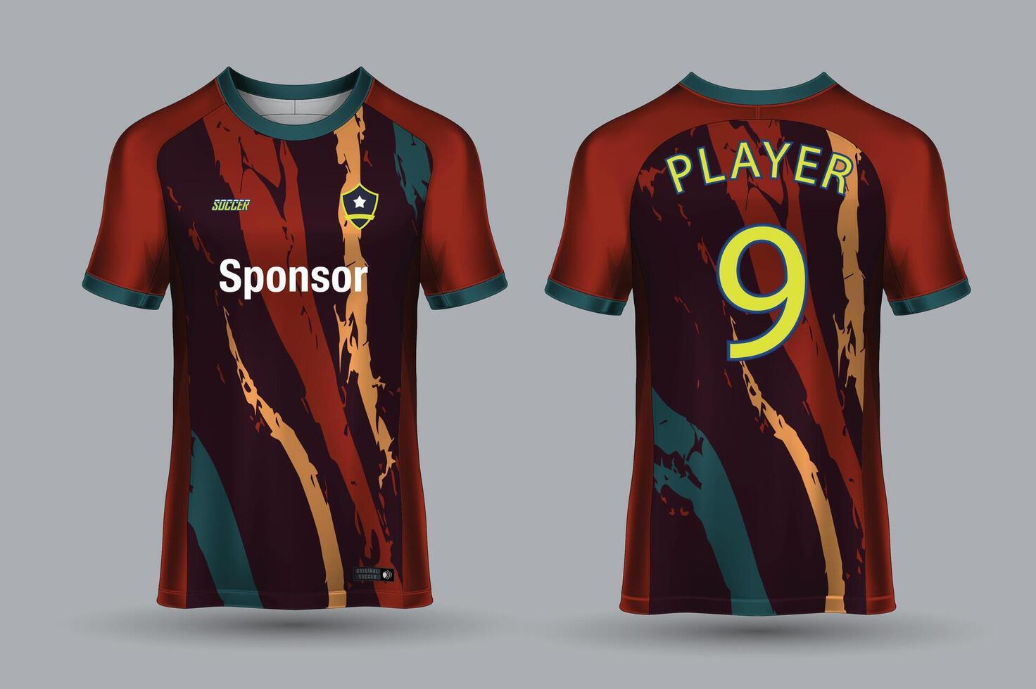 vektor fotboll jersey design för sublimering, sport t skjorta design