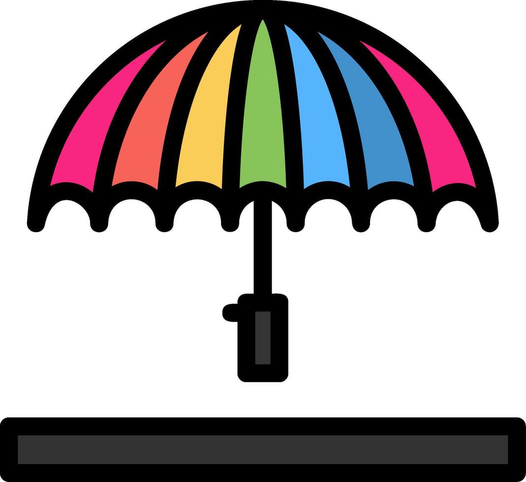 paraply linje fylld ikon vektor