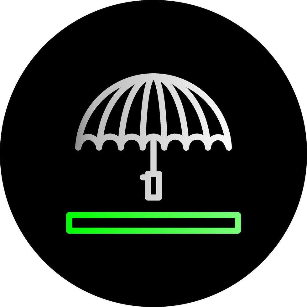 paraply dubbel lutning cirkel ikon vektor