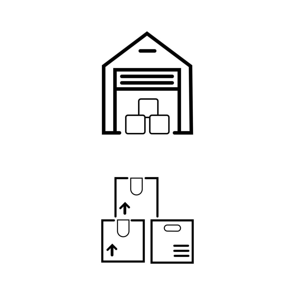 redigerbar uppsättning ikon av leverans låda, vektor illustration isolerat på vit bakgrund. använder sig av för presentation, hemsida eller mobil app proffs vektor