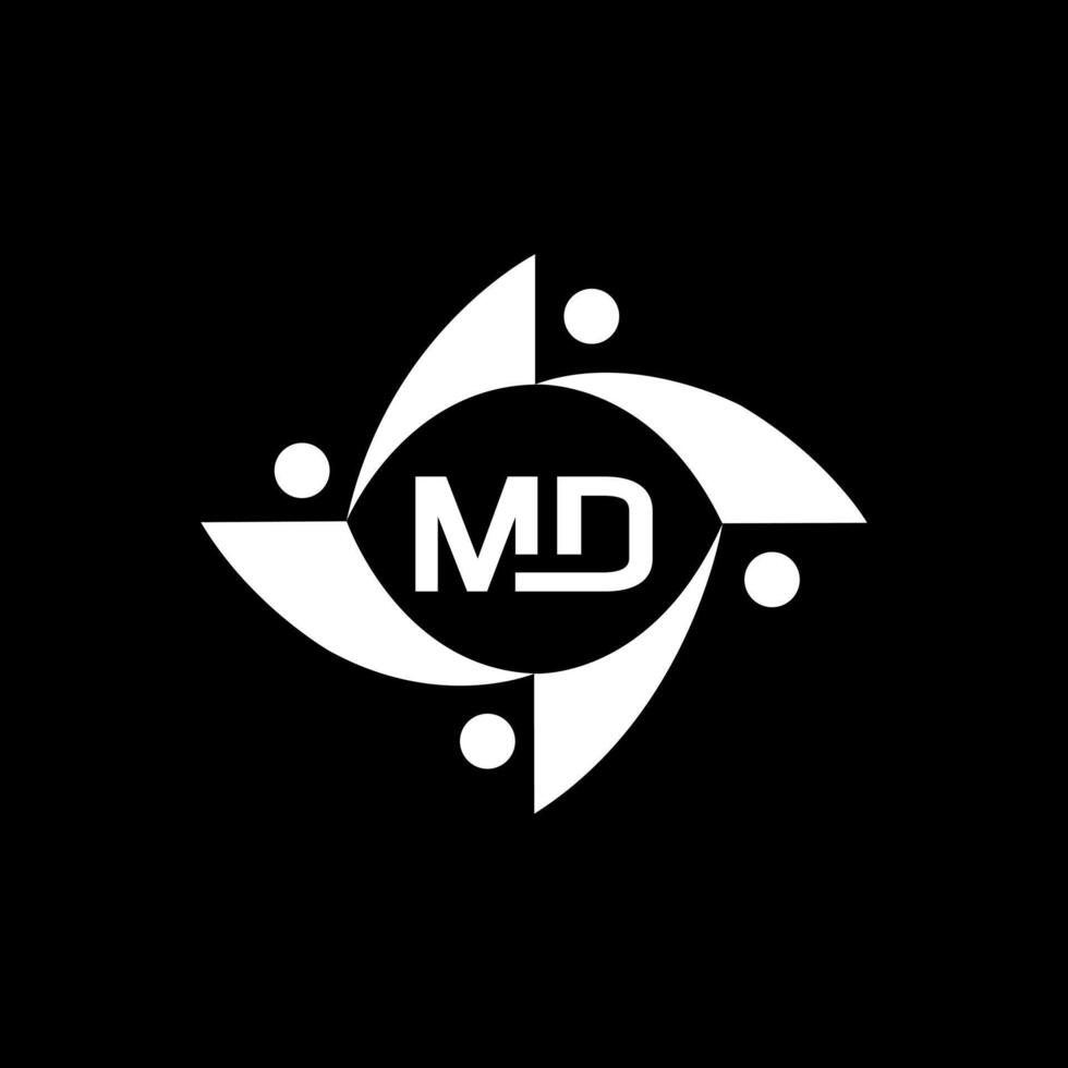 md logotyp. m d design. vit md brev. md, m d brev logotyp design. första brev md länkad cirkel versal monogram logotyp. m d brev logotyp vektor design. proffs vektor