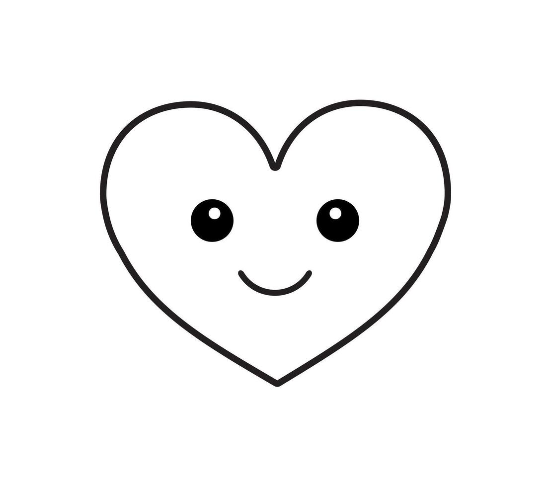vektor platt tecknad serie söt rosa hjärta med ansikte