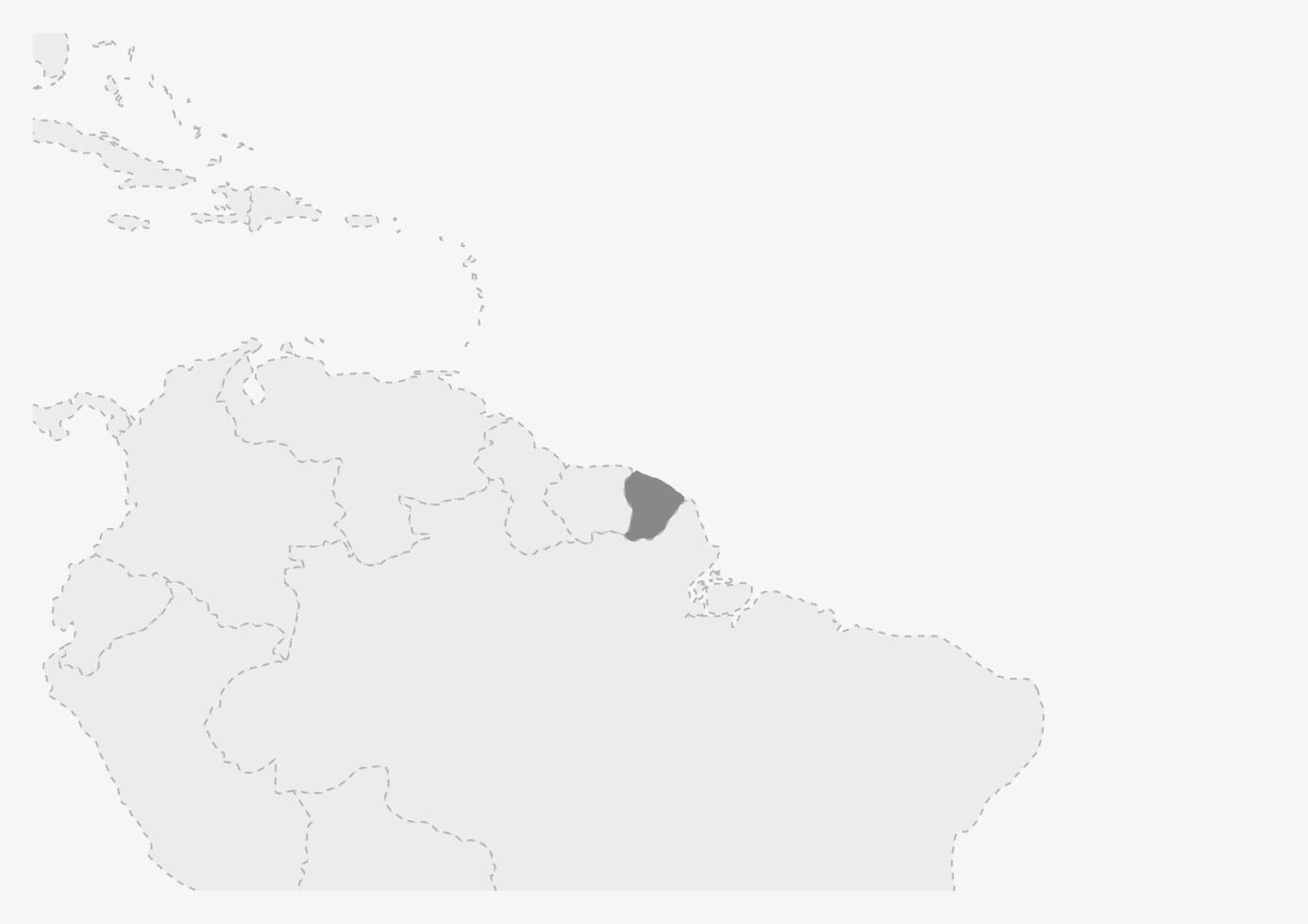 Karta av Amerika med markerad franska Guyana Karta vektor
