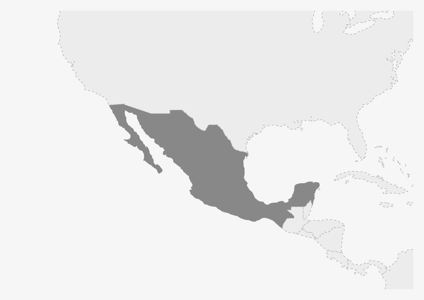 Karta av Amerika med markerad mexico Karta vektor