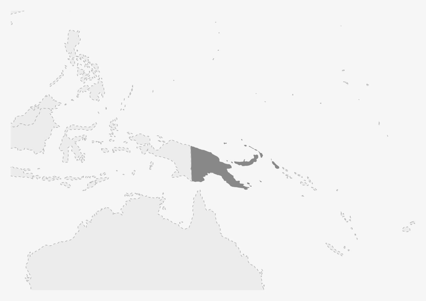 Karta av oceania med markerad papua ny guinea Karta vektor
