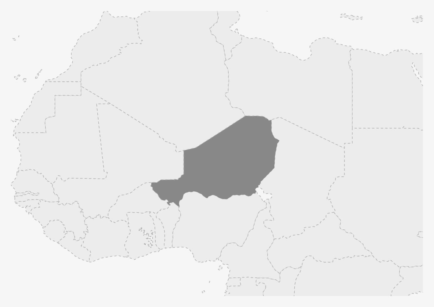 Karta av afrika med markerad niger Karta vektor