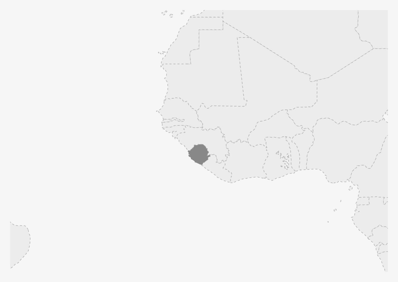 Karta av afrika med markerad sierra leone Karta vektor