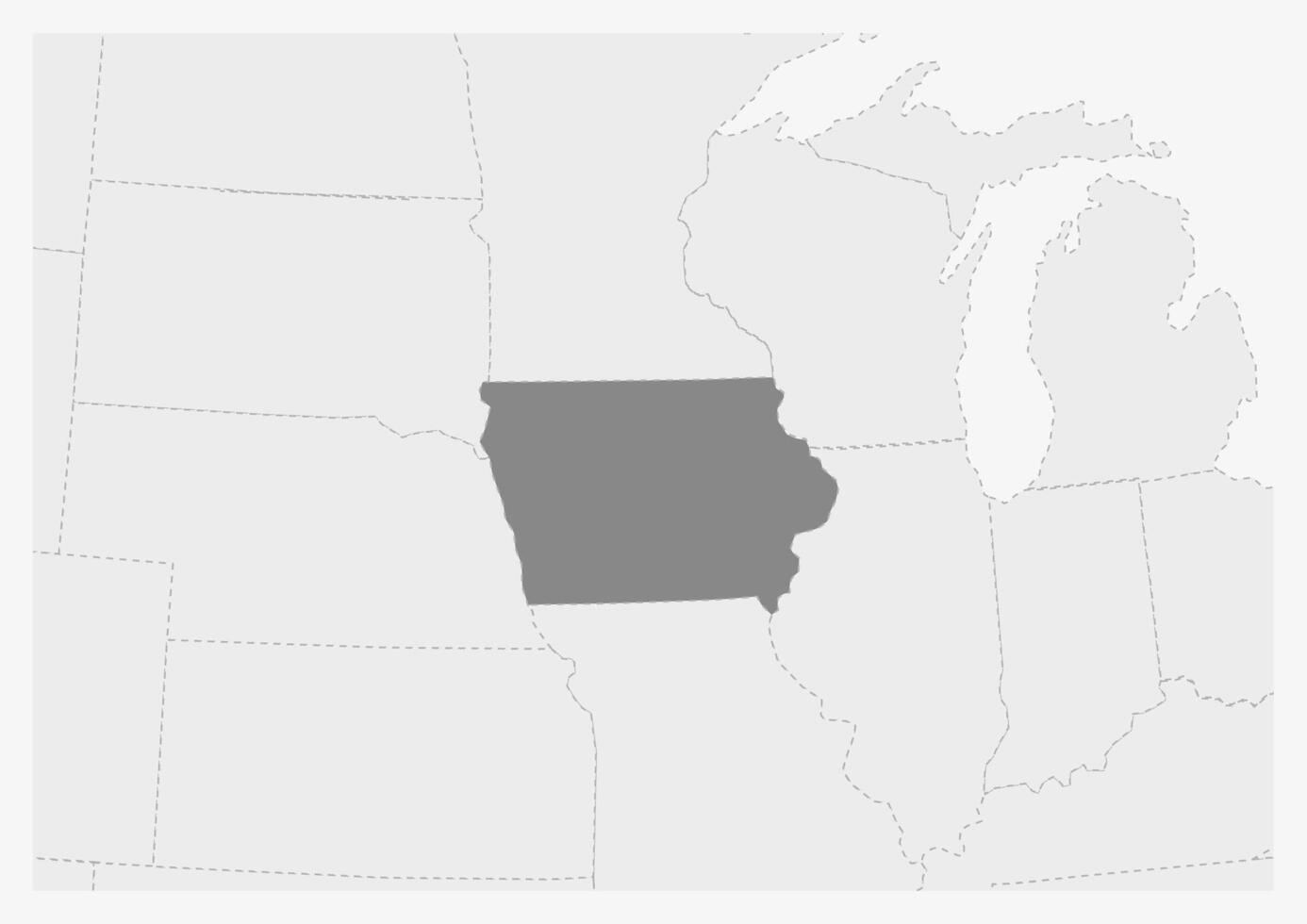 Karte von USA mit hervorgehoben Iowa Zustand Karte vektor
