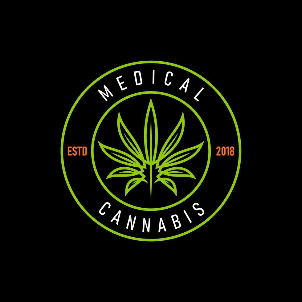 medizinisch Cannabis, Marihuana Emblem oder Gras Symbol vektor