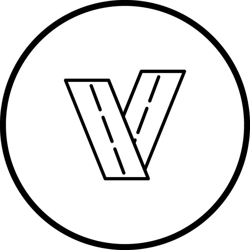 Zwei-Wege-Straßenvektorsymbol vektor