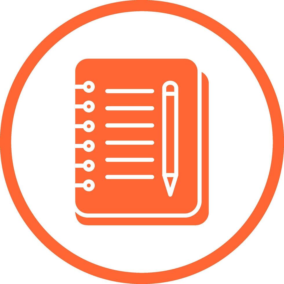 anteckningsbok och penna vektor ikon