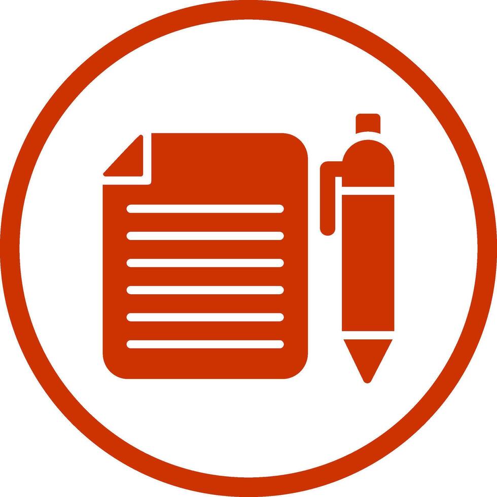 dokument och penna vektor ikon