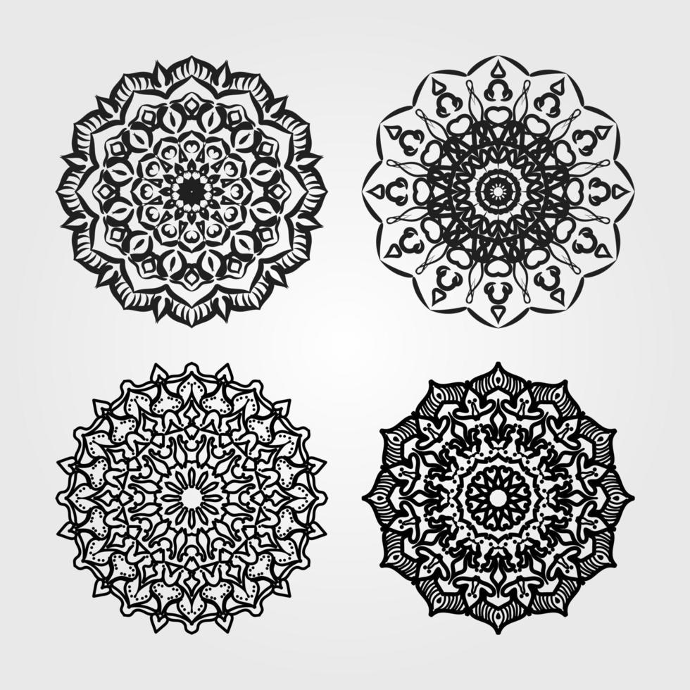 samling dekorativa koncept abstrakt mandala illustration vektor