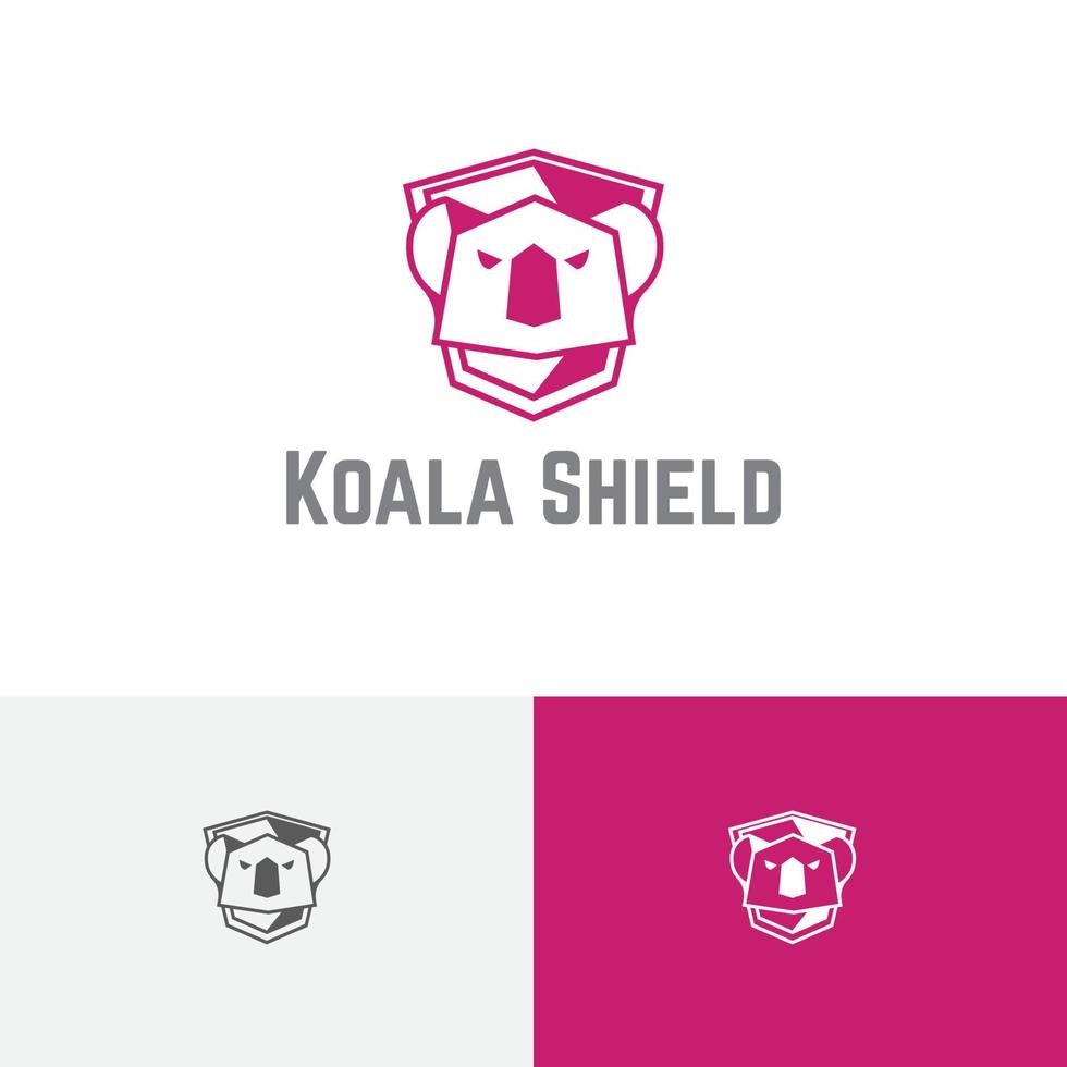 koala sköld pungdjur spel företag naturskydd logotyp vektor