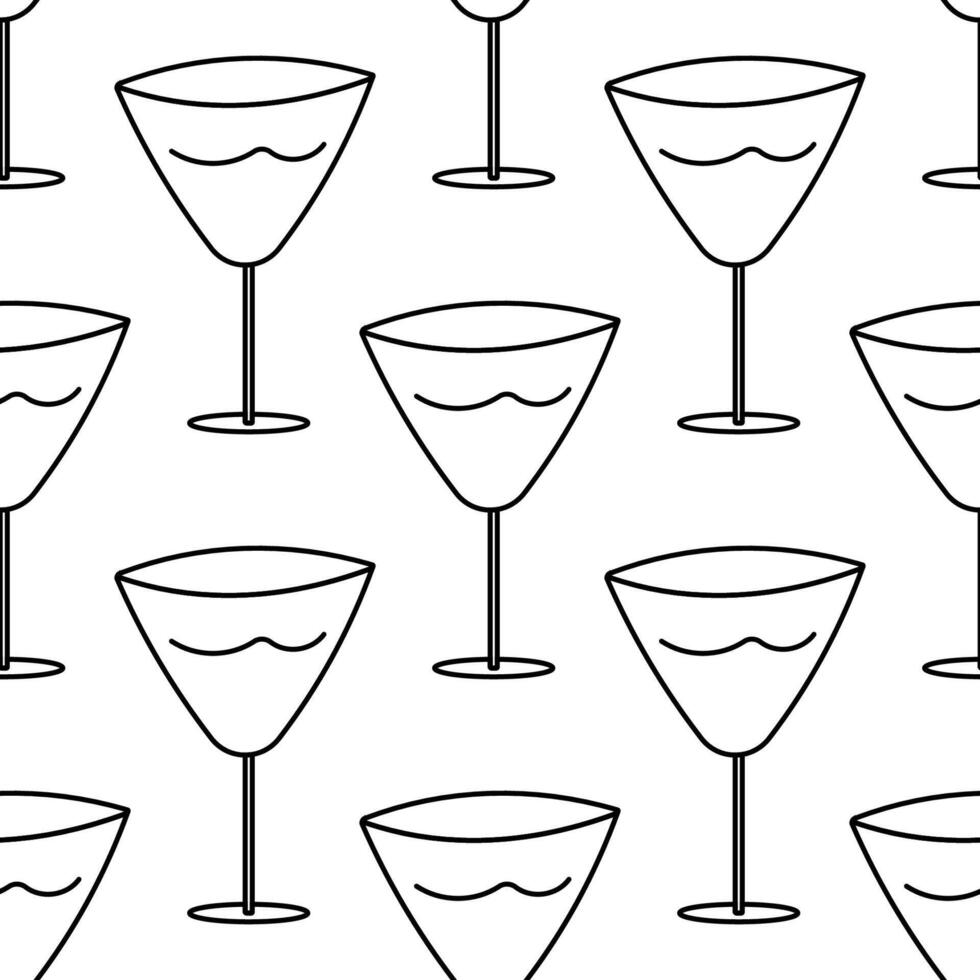 cocktails mönster fest drycker hand dragen vektor