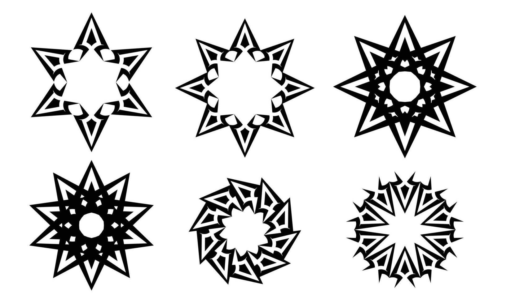 abstrakt Sammlung von Linie Kunst geometrisch Star Formen vektor