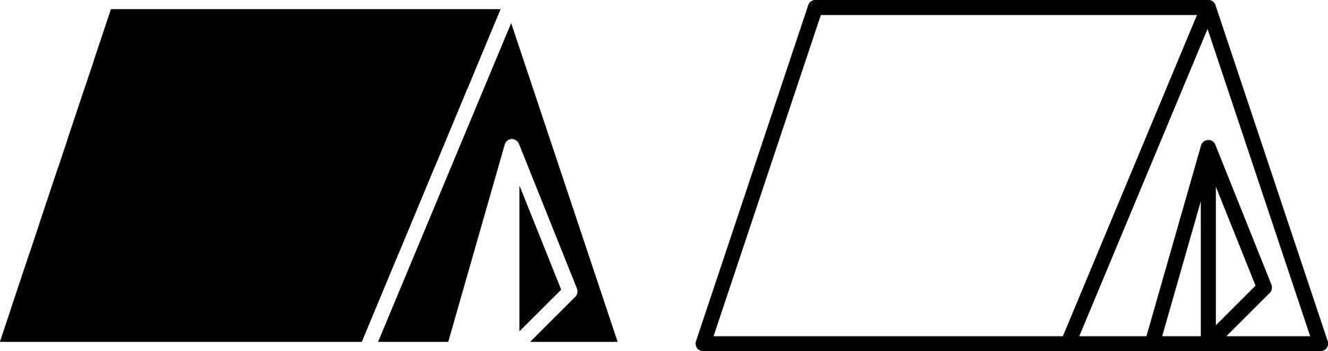 tält camping ikon, tecken, eller symbol i glyf och linje stil isolerat på transparent bakgrund. vektor illustration
