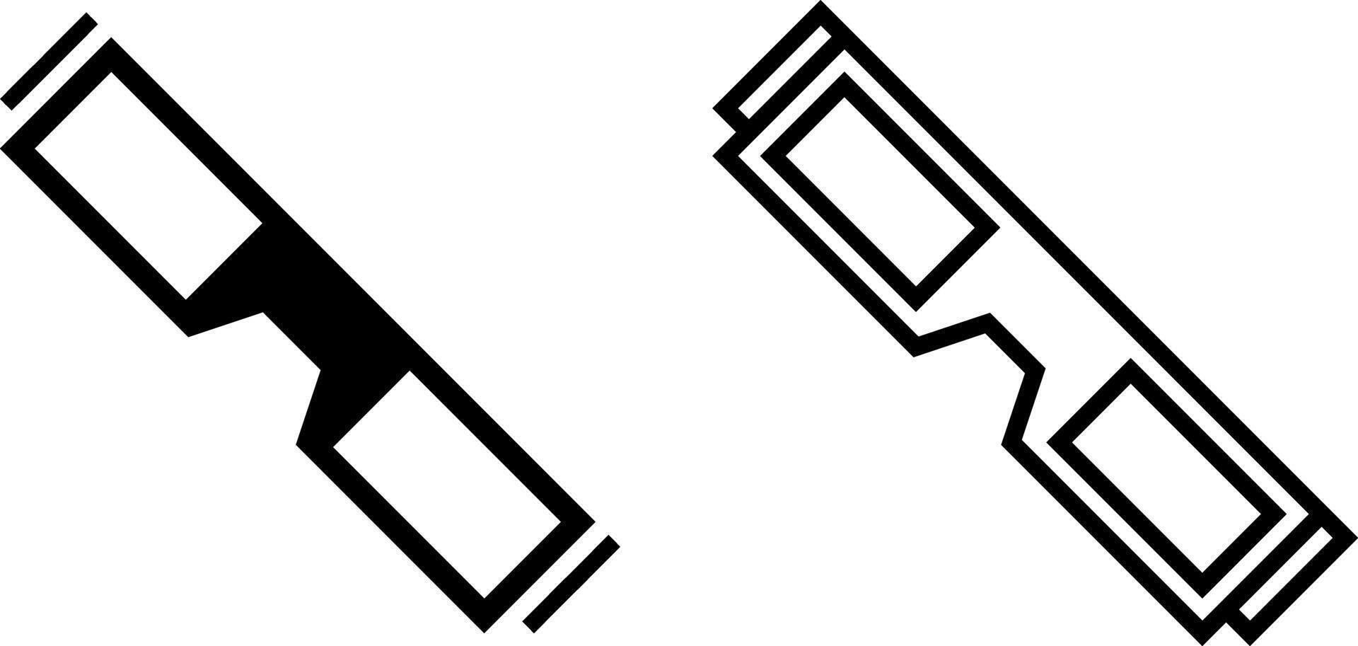 3d glasögon ikon, tecken, eller symbol i glyf och linje stil isolerat på transparent bakgrund. vektor illustration