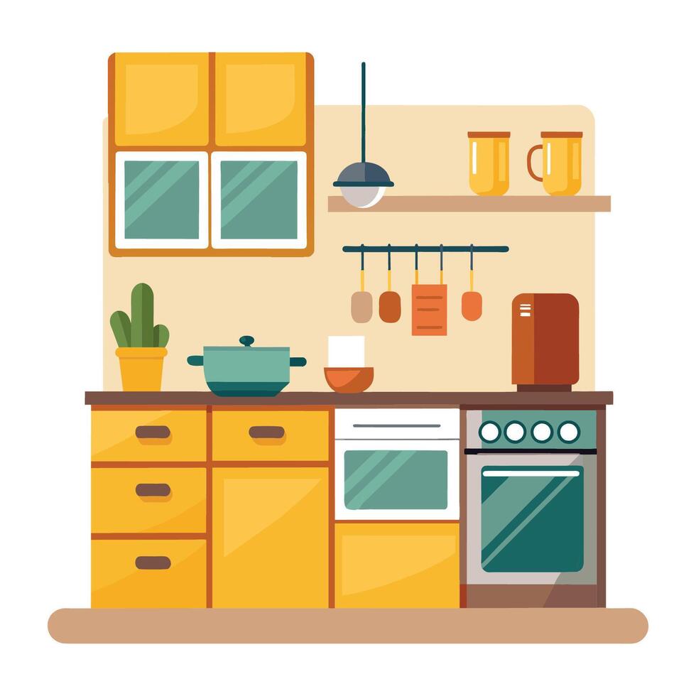 Küche isoliert eben Vektor Illustration