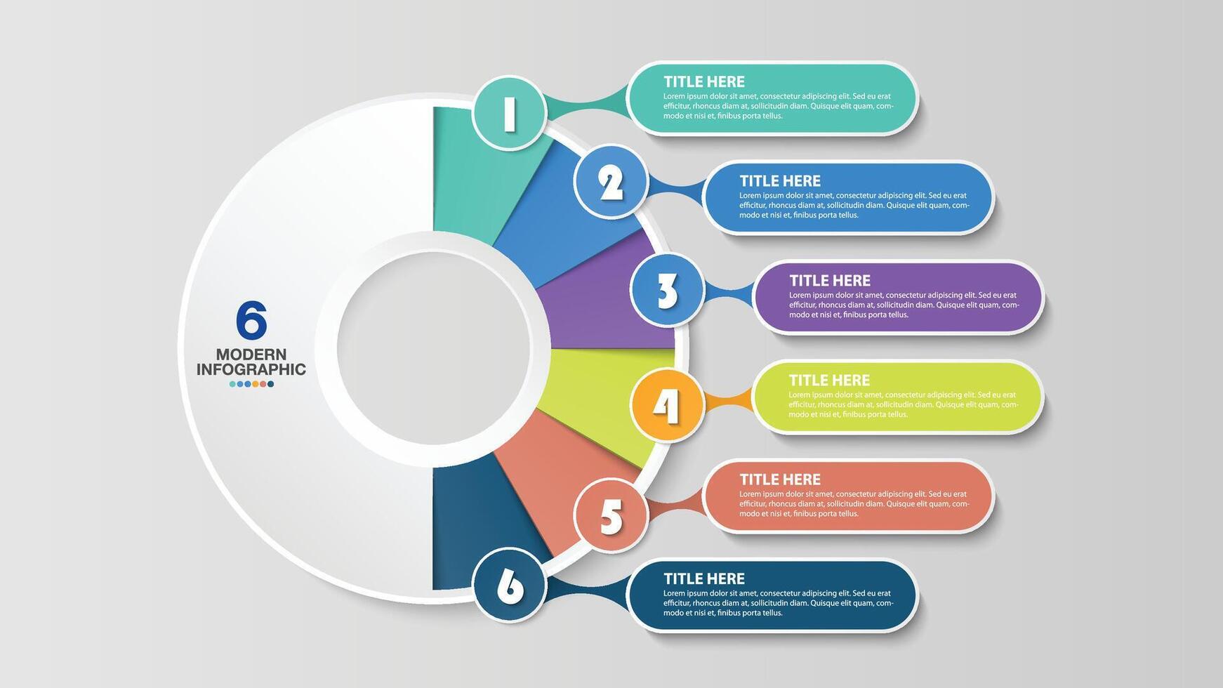 modern Infografik mit 6 Schritte und Geschäft Symbole zum Präsentation. vektor