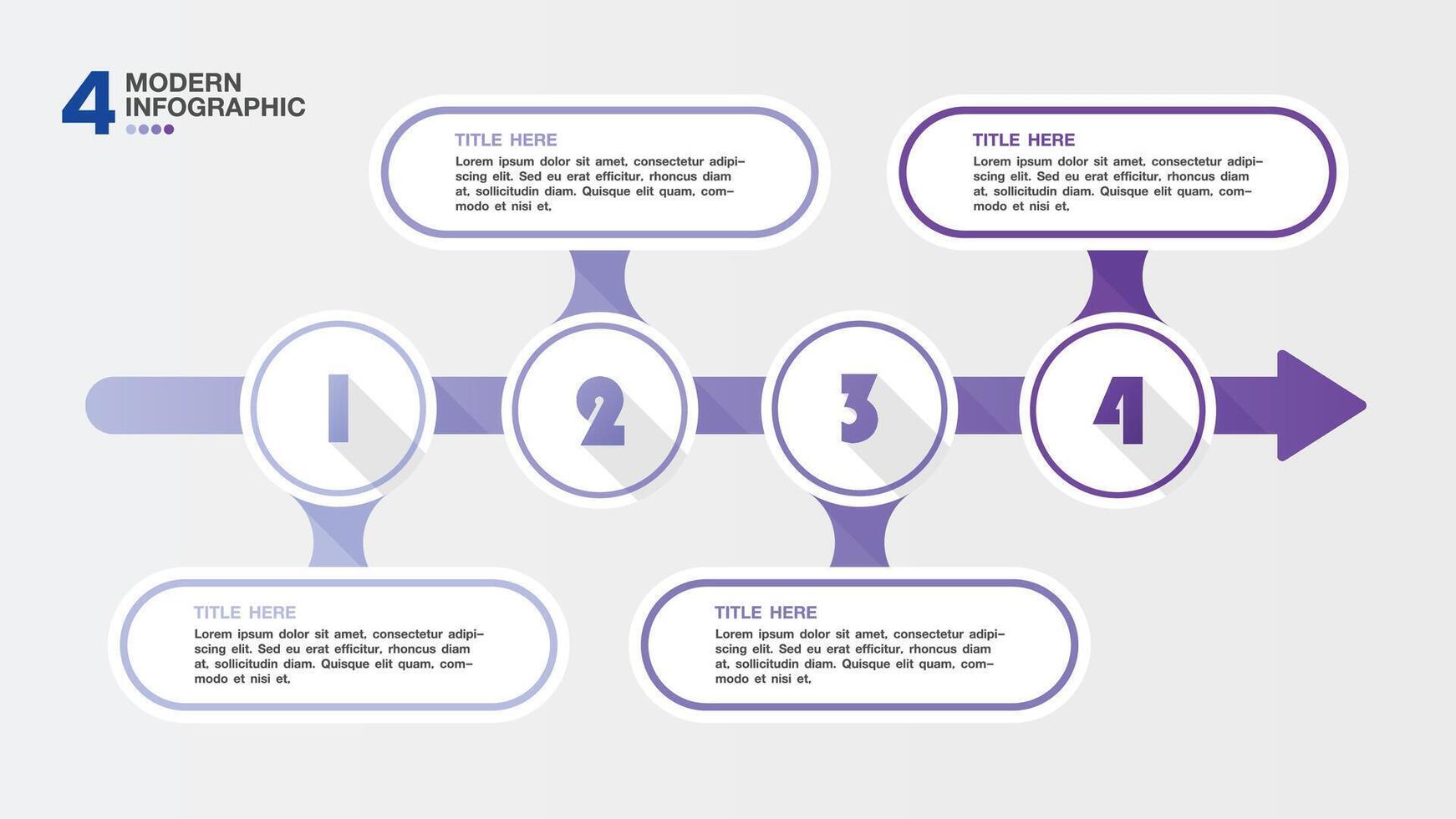 modern Infografik mit 4 Schritte und Geschäft Symbole zum Präsentation. vektor