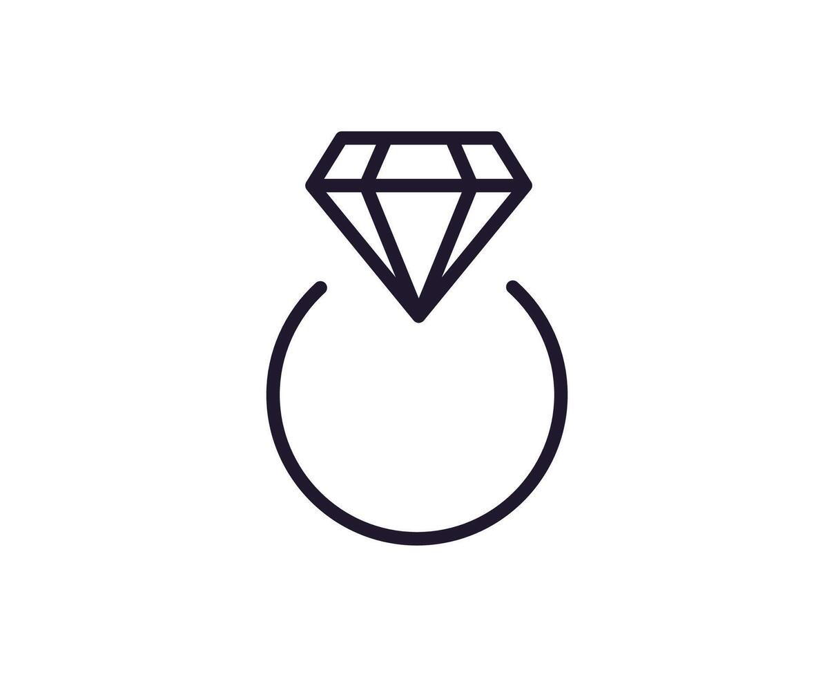 Diamant Konzept. Single Prämie editierbar Schlaganfall Piktogramm perfekt zum Logos, Handy, Mobiltelefon Apps, online Geschäfte und Netz Websites. Vektor Symbol isoliert auf Weiß Hintergrund.