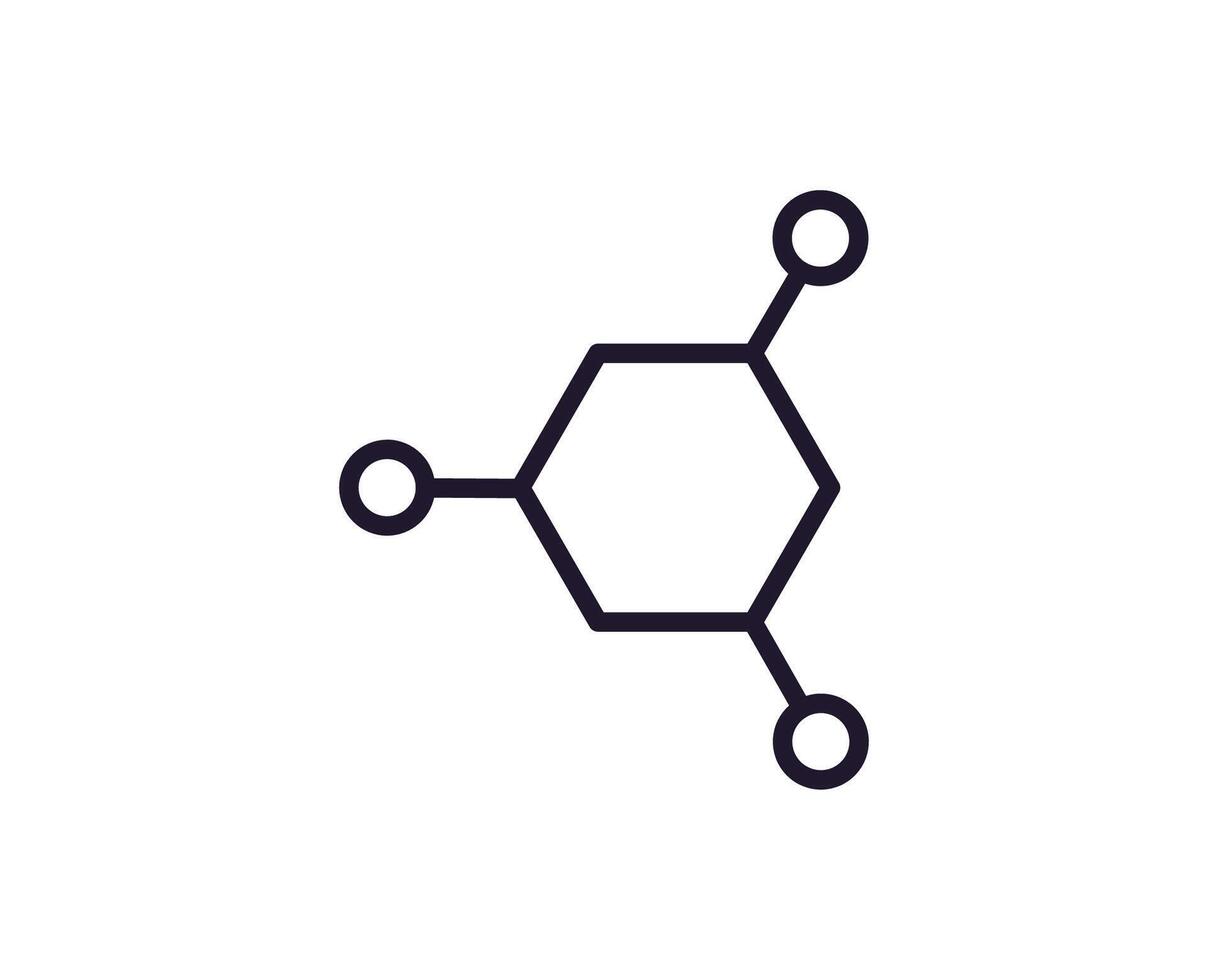 Atom Linie Symbol auf Weiß Hintergrund vektor