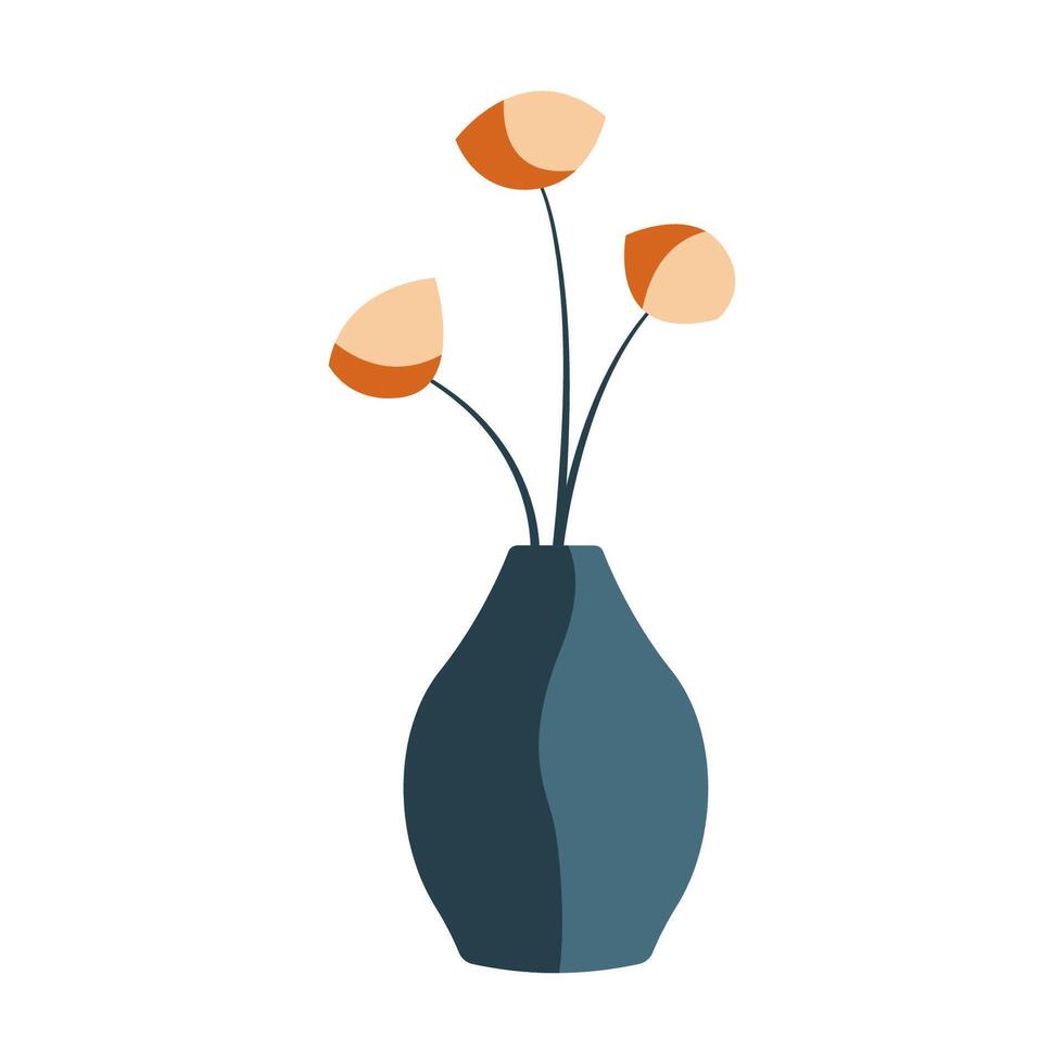 blommor i pott levande platt bild. perfekt för annorlunda kort, textil, webb webbplatser, appar vektor