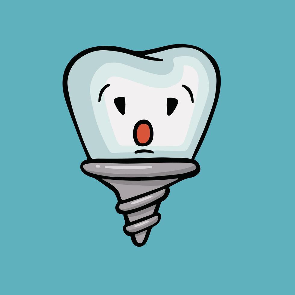 implantera dental oral hygien, vektor illustration