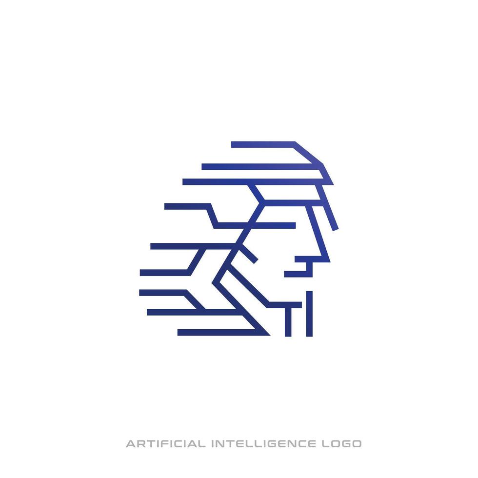 artificiell intelligens logotyp design mall vektor illustration