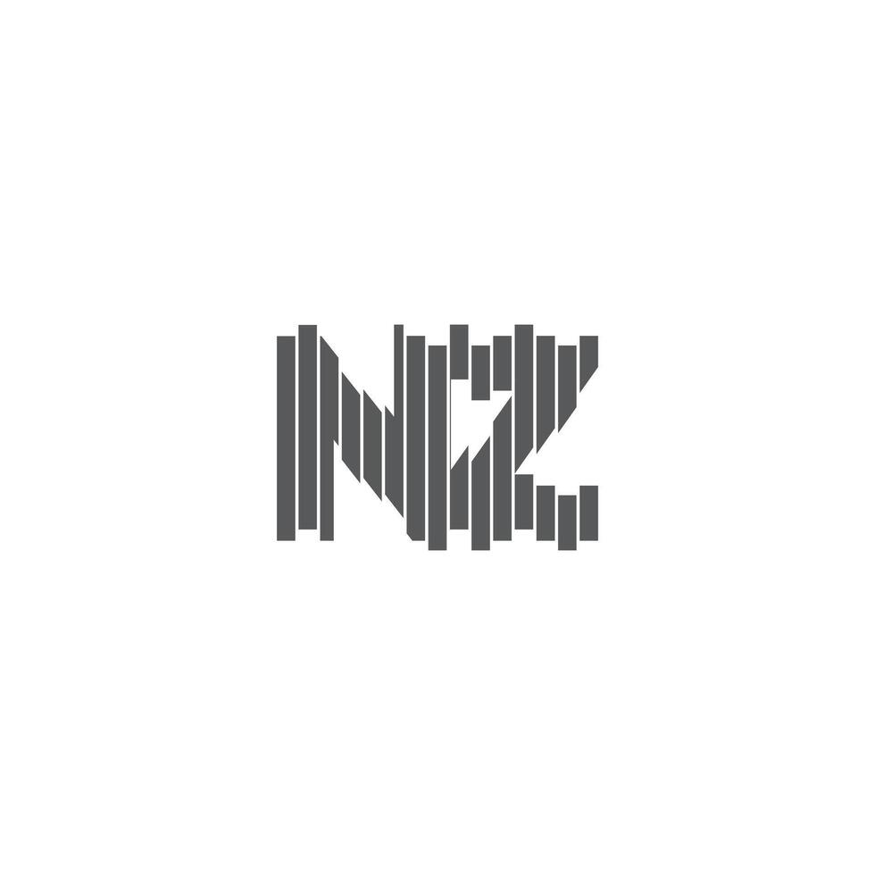 initialer brev logotyp zn, nz, z och n vektor