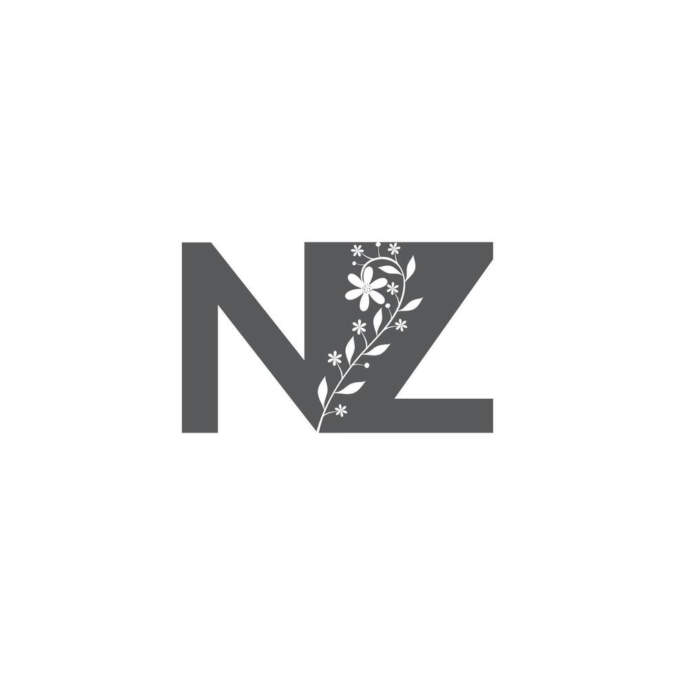 initialer brev logotyp zn, nz, z och n vektor