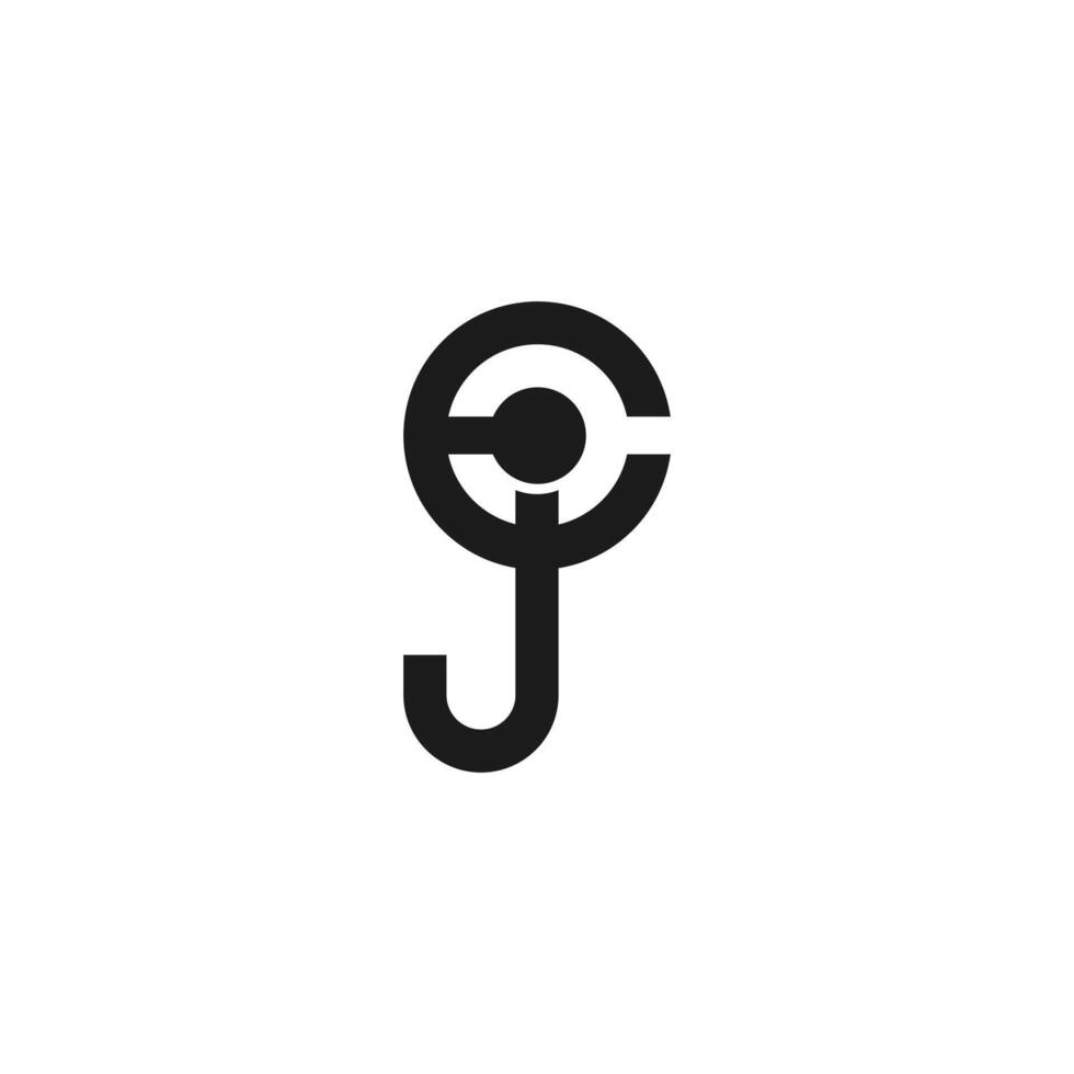 alfabetet bokstäver initialer monogram logotyp jc, cj, j och c vektor