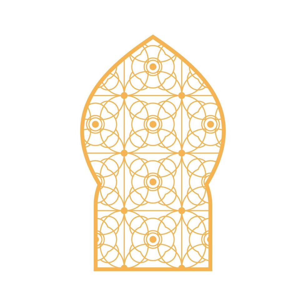 Arabisch Zier Fenster. islamisch Bogen, Arabisch Zier traditionell Muslim Vektor Illustration Design. dekorativ arabisch Fenster mit Arabeske Zier Muster, islamisch Tor indisch Tür.