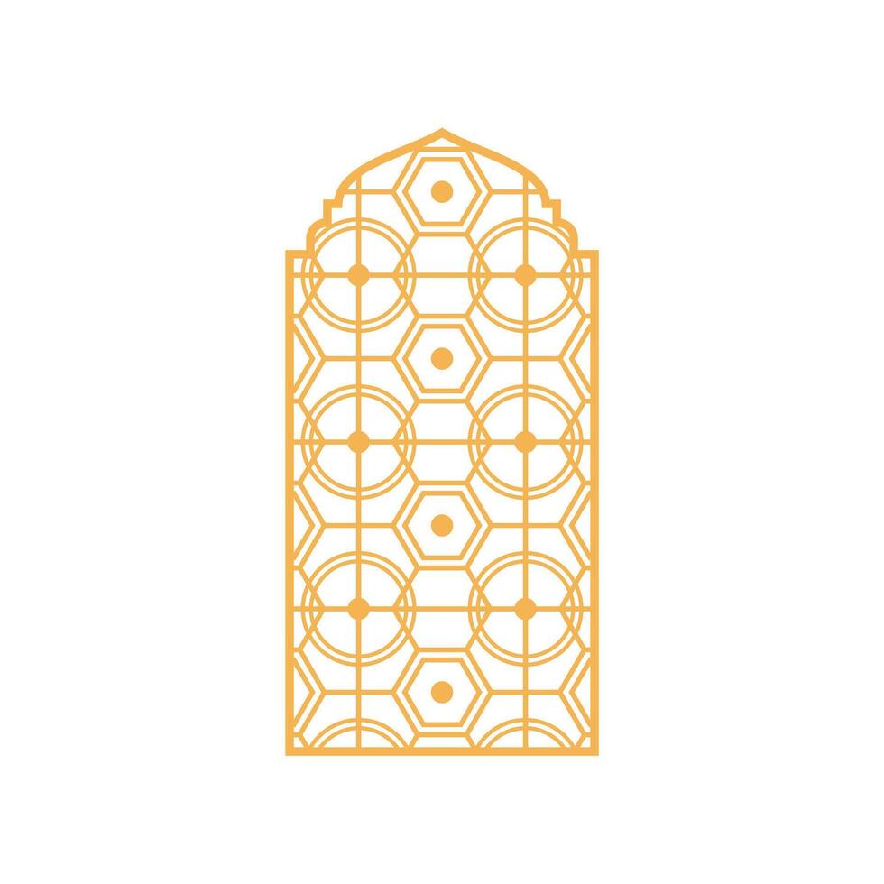 arabicum dekorativ fönster. islamic båge, arabicum dekorativ traditionell muslim vektor illustration design. dekorativ arab fönster med arabesk dekorativ mönster, islamic Port indisk dörr.