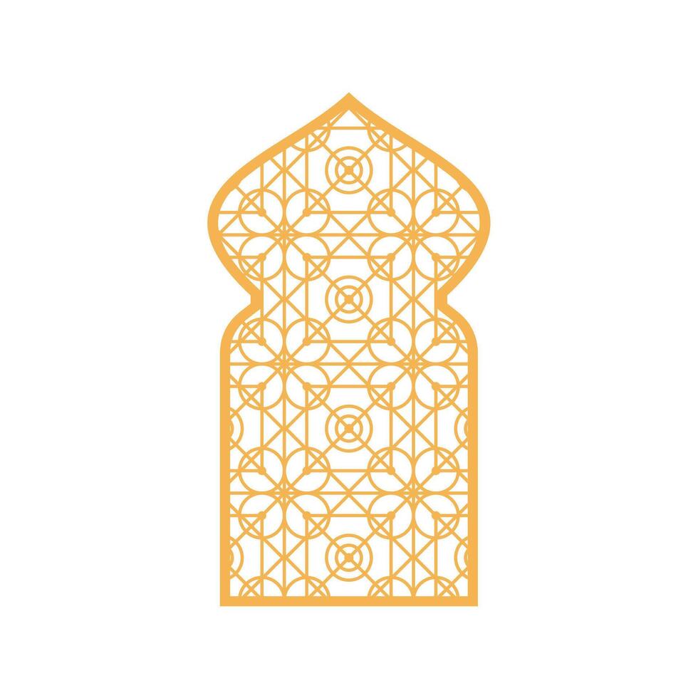 Arabisch Zier Fenster. islamisch Bogen, Arabisch Zier traditionell Muslim Vektor Illustration Design. dekorativ arabisch Fenster mit Arabeske Zier Muster, islamisch Tor indisch Tür.