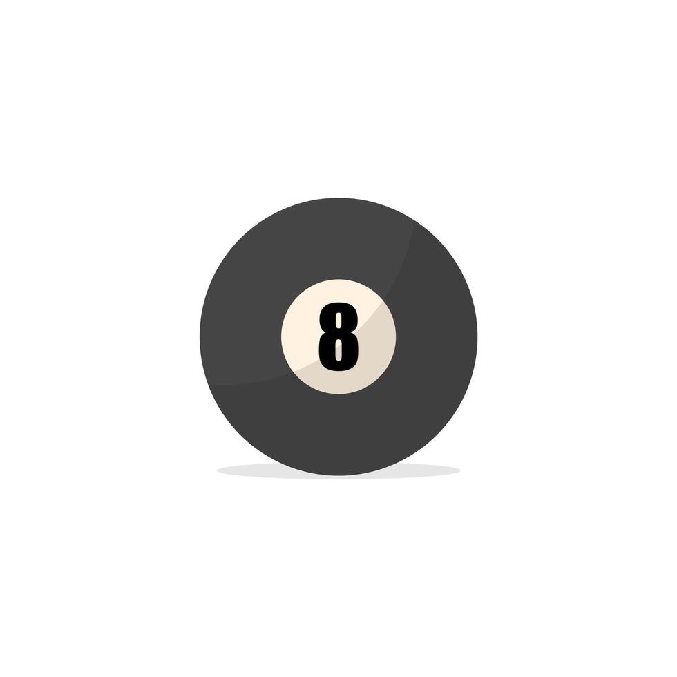 8 Ball Billard- eben Design Vektor Illustration. Vektor Illustration von Schwimmbad Ball Logo auf Weiß Hintergrund
