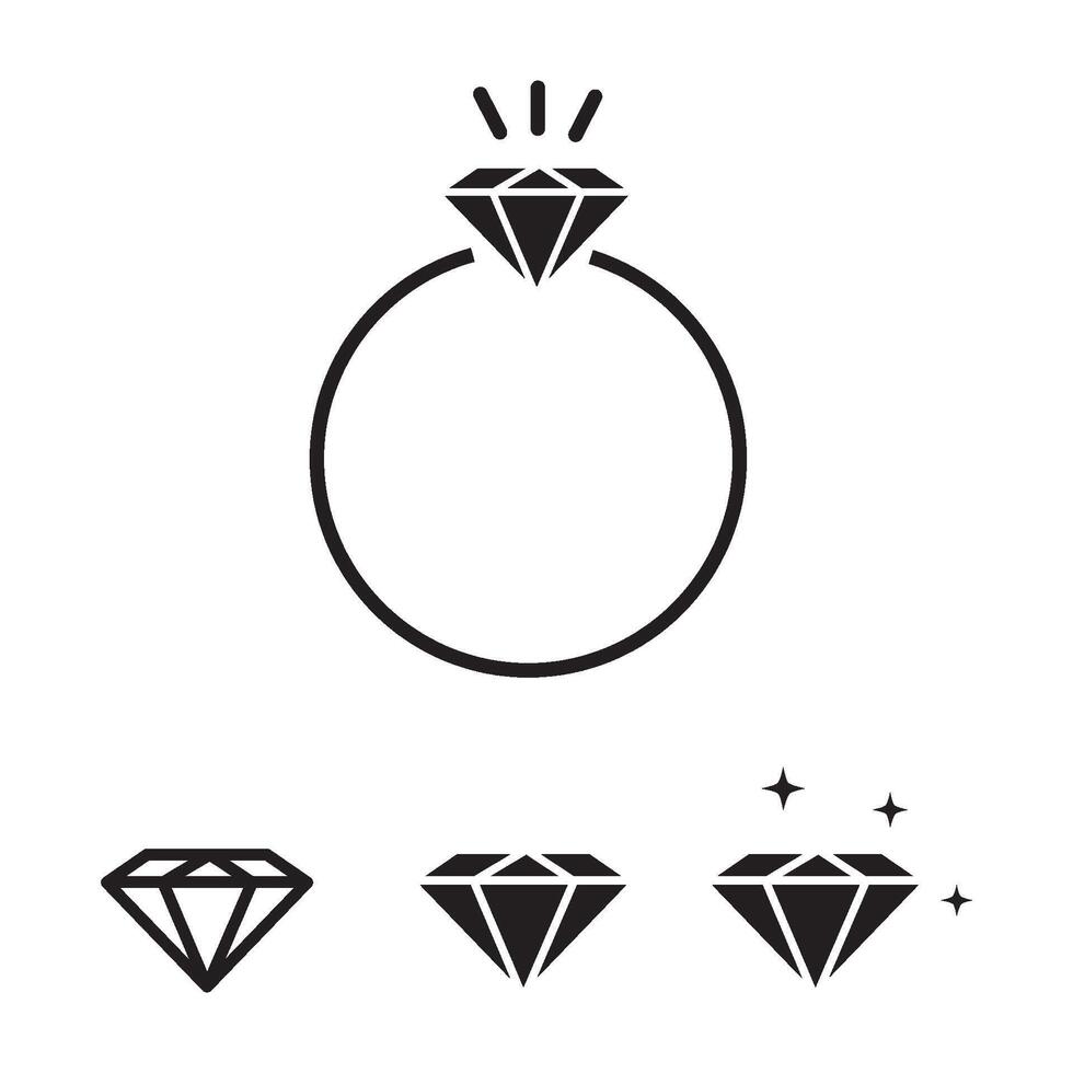 Ring Diamant Symbol Vektor Design Vorlage