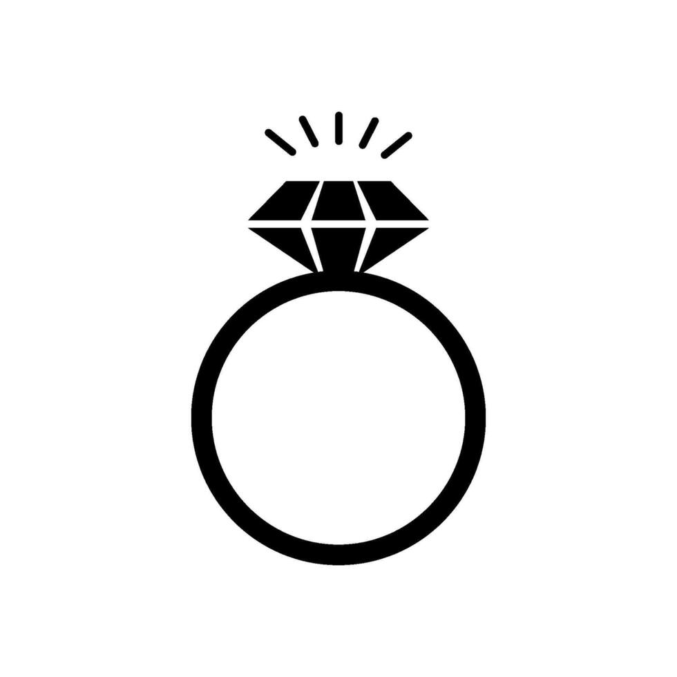 Ring Diamant Symbol Vektor Design Vorlage