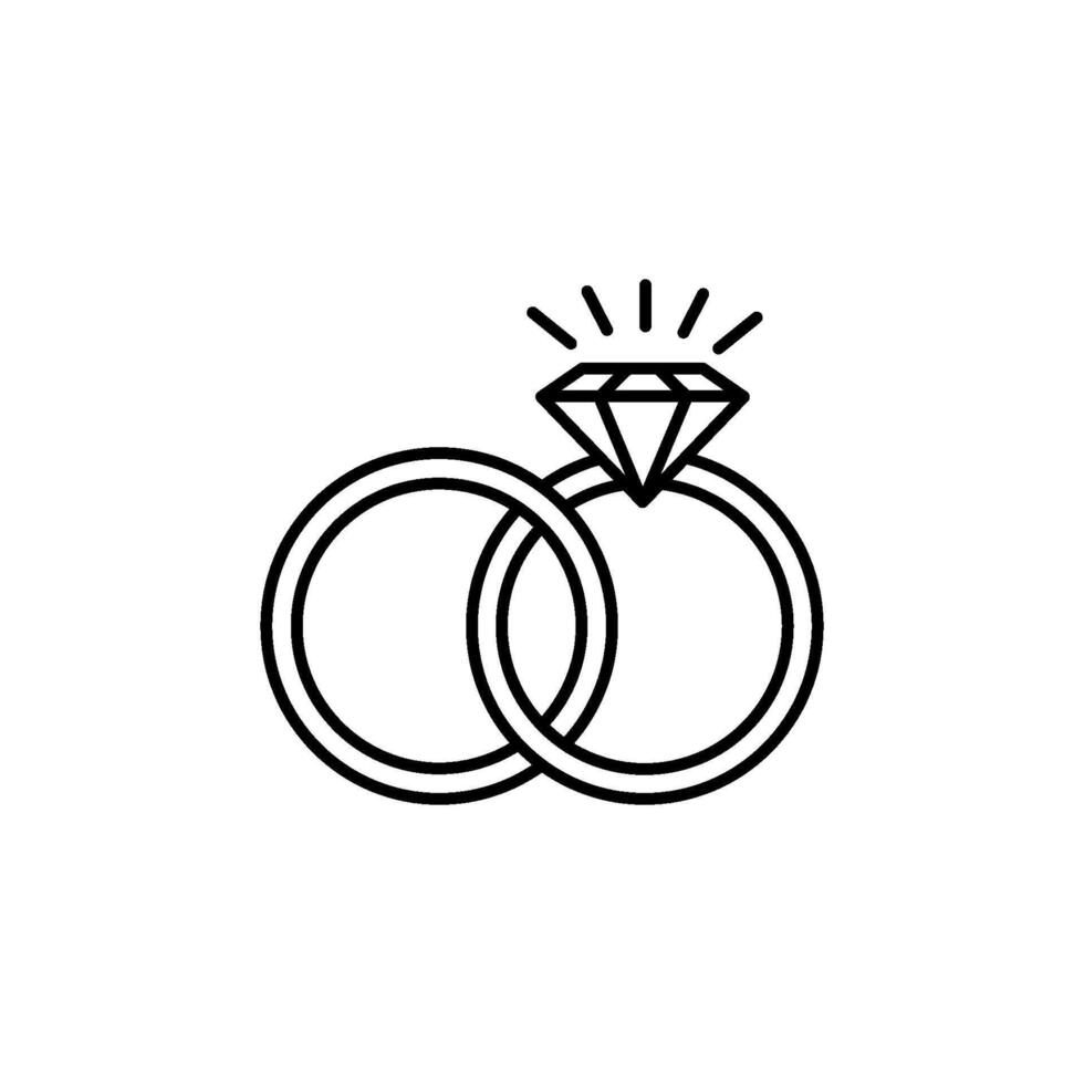 Ring Diamant Symbol Vektor Design Vorlage