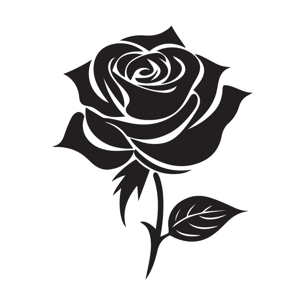 Rose schwarz und Weiß Symbol Silhouette Hintergrund. Vektor Illustration Design.