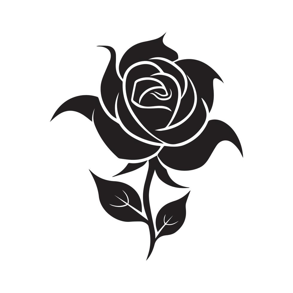 Rose schwarz und Weiß Symbol Silhouette Hintergrund. Vektor Illustration Design.