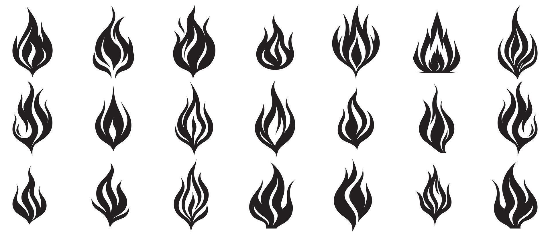 Feuer Symbol schwarz und rot Vektor Design Symbol von Leistung und Energie. eben Stil.