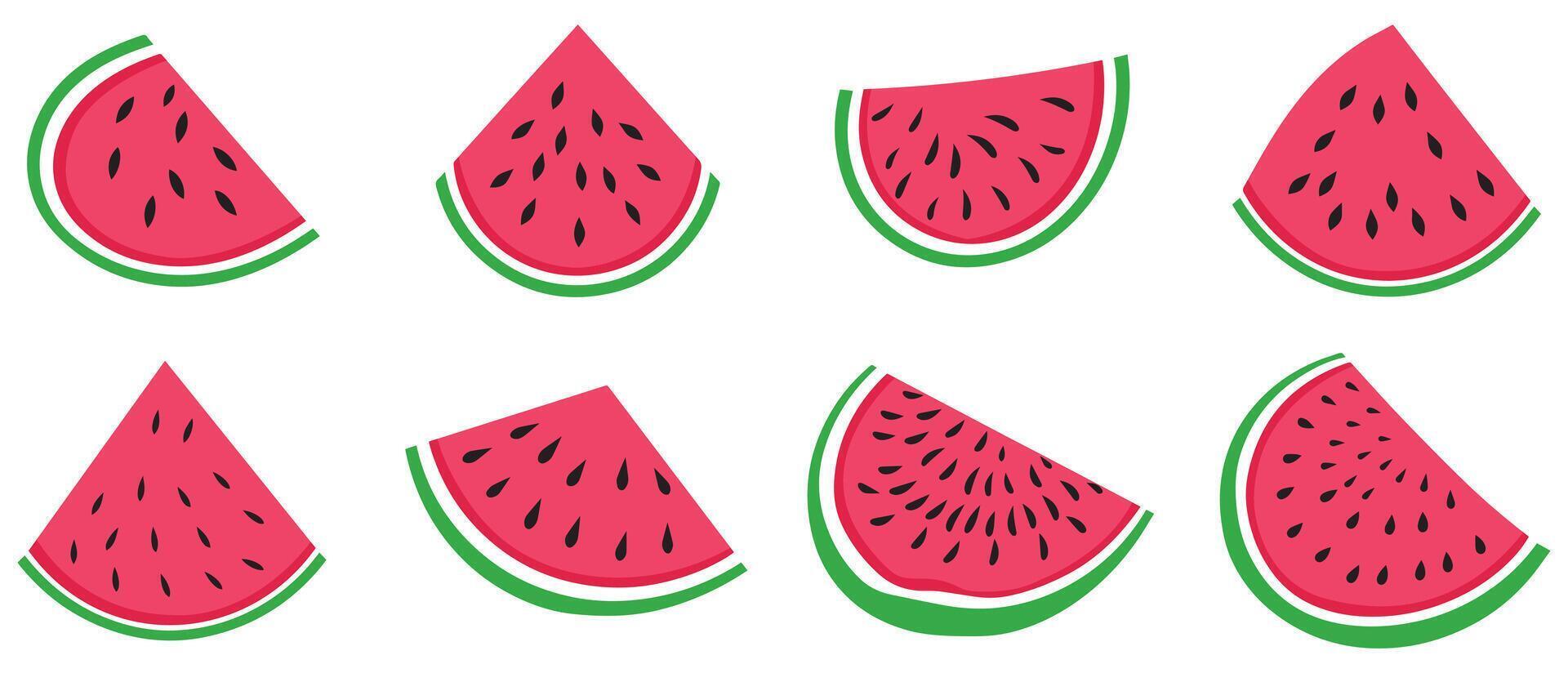 Wassermelone Essen Symbol Farbe isoliert Vektor auf Weiß Hintergrund.
