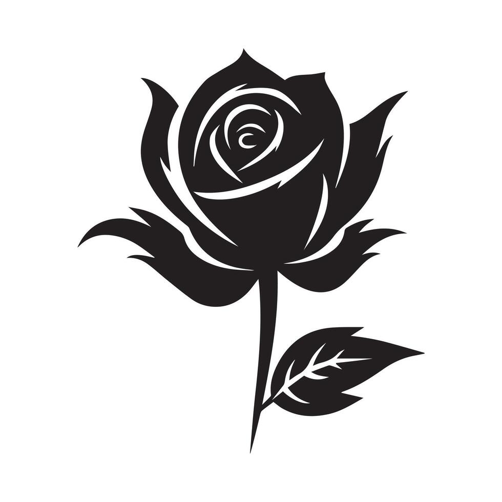 Rose schwarz und Weiß Symbol Silhouette Hintergrund. Vektor Illustration Design.